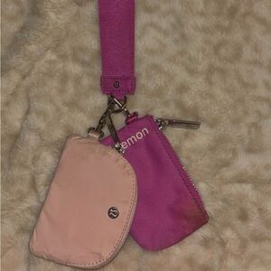 Pink Lululemon Dual Pouch Wristlet